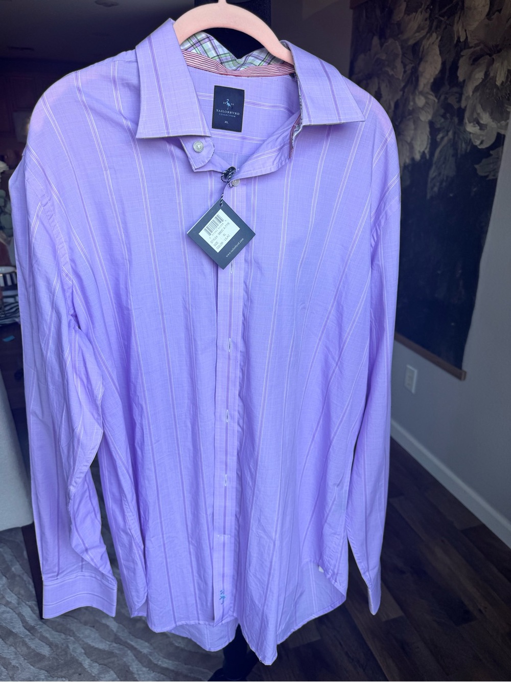 Tailorbyrd Lavender Stripe Men's Dress Shirt